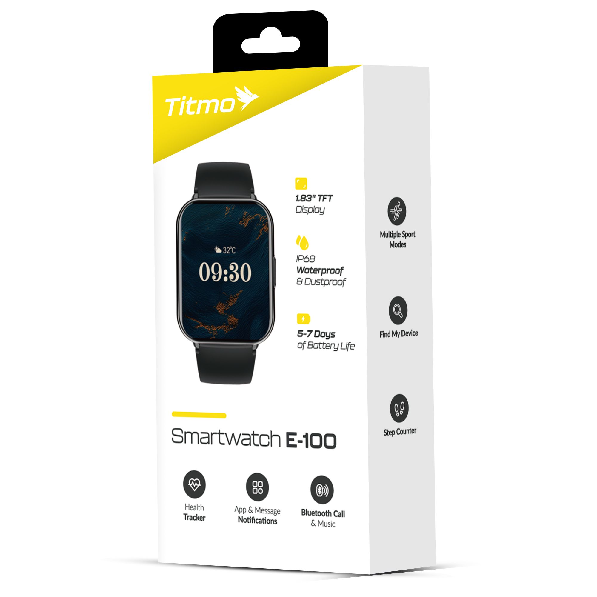 SmartWatch SmartBand Titmo E-100 czarny Xiaomi Mix Flip 5G / 8 SmartWatch SmartBand Titmo E-100 czarny Xiaomi Mix Flip 5G / 8