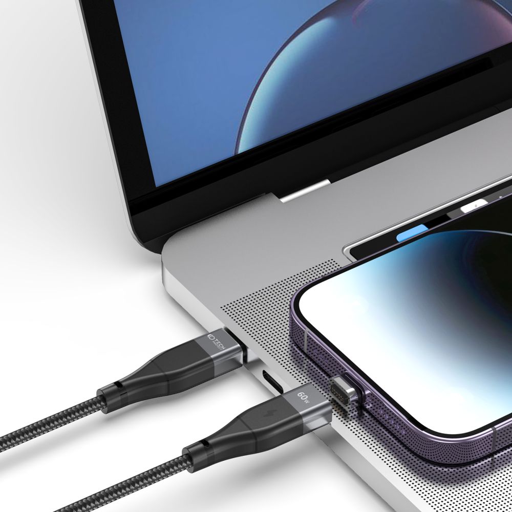 Kabel USB Tech-Protect Ultraboost magnetyczny Typ-C Lightning 2w1 czarny myPhone Prime Plus / 3