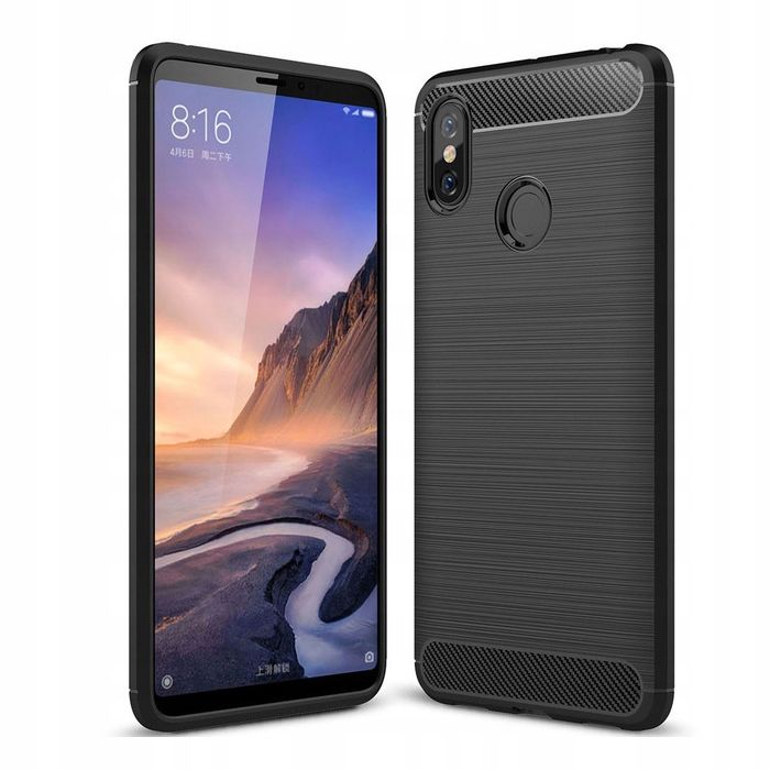 Pokrowiec etui TECH-PROTECT TPU CARBON czarne Xiaomi Mi Max 3