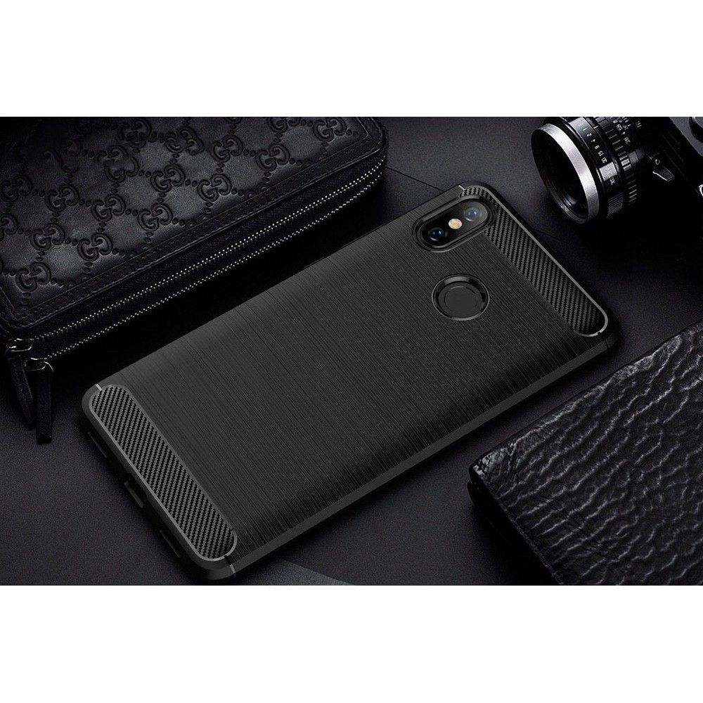 Pokrowiec etui TECH-PROTECT TPU CARBON czarne Xiaomi Mi Max 3 / 5