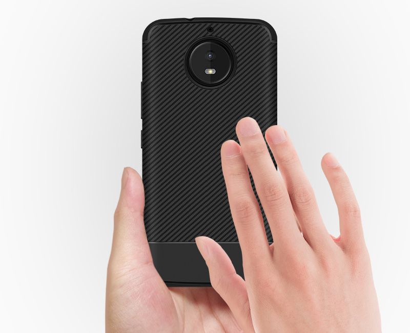 Pokrowiec etui TECH-PROTECT CARBONLINE  czarne MOTOROLA Moto G5 Plus / 4