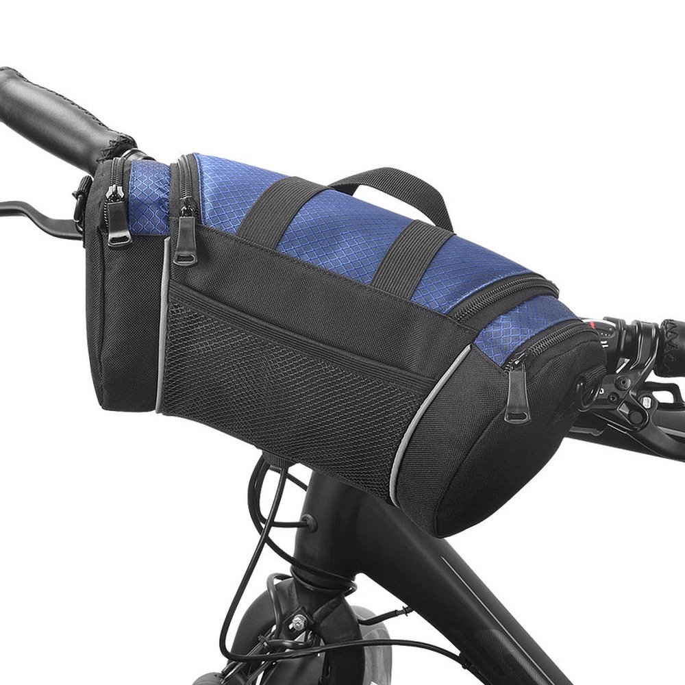 Uchwyt rowerowy Torba na kierownic Roswheel 11494-B czarno-niebieska Xiaomi POCO M4 Pro 5G