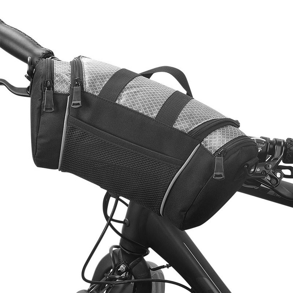 Uchwyt rowerowy Torba na kierownic Roswheel 11494-D czarno-szara APPLE iPhone 13 Pro Max