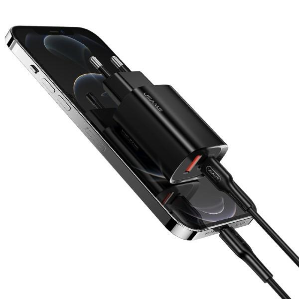 adowarka sieciowa USAMS Typ-C USB T35 20W CC121TC02 czarna Xiaomi Mi 10 Lite / 2