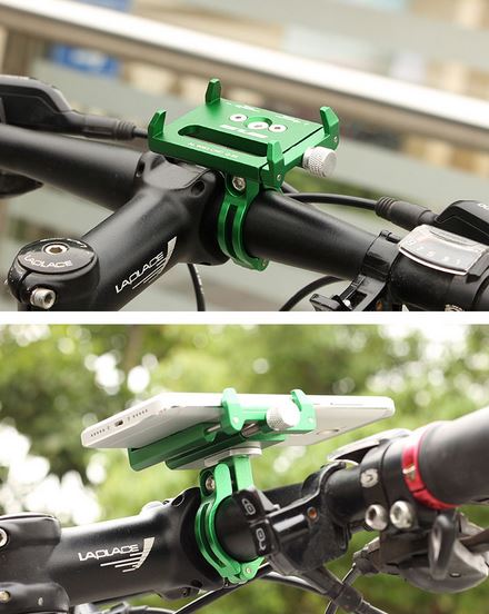 Uchwyt rowerowy na kierownice Gub G85 Metal zielony HTC U Play / 11