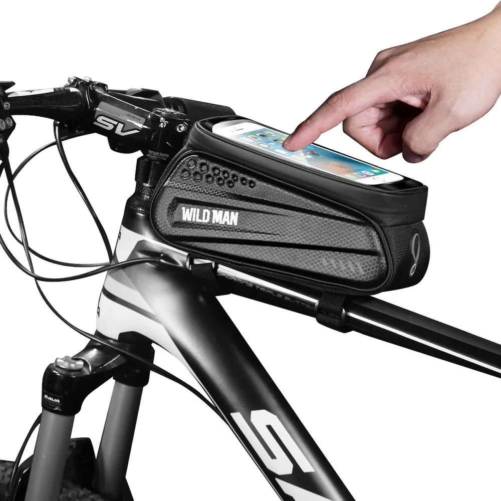 Uchwyt rowerowy Wodoodporna sakwa na ram WILDMAN ES3 czarna SAMSUNG Galaxy Note 4 / 4