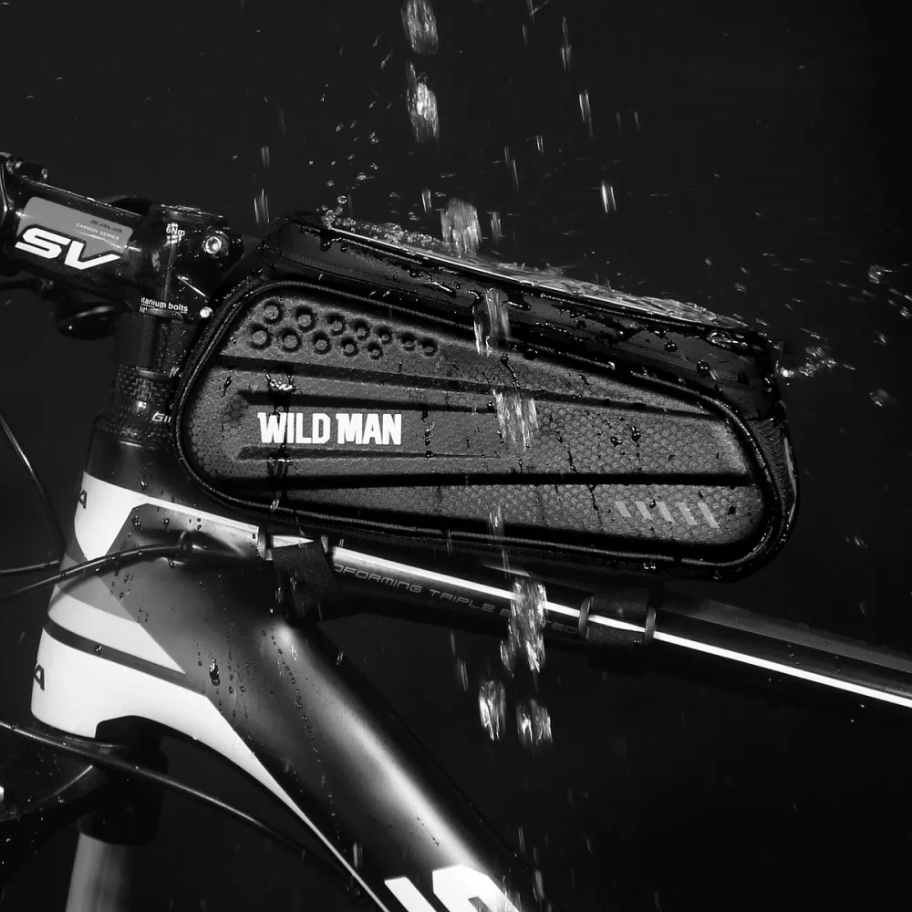 Uchwyt rowerowy Wodoodporna sakwa na ram WILDMAN ES3 czarna HTC Desire X / 7