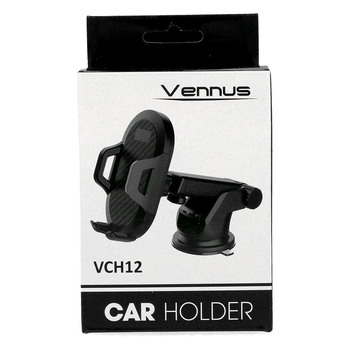 Uchwyt samochodowy Vennus VCH12 na szyb czarny Honor 70 Pro+ / 2