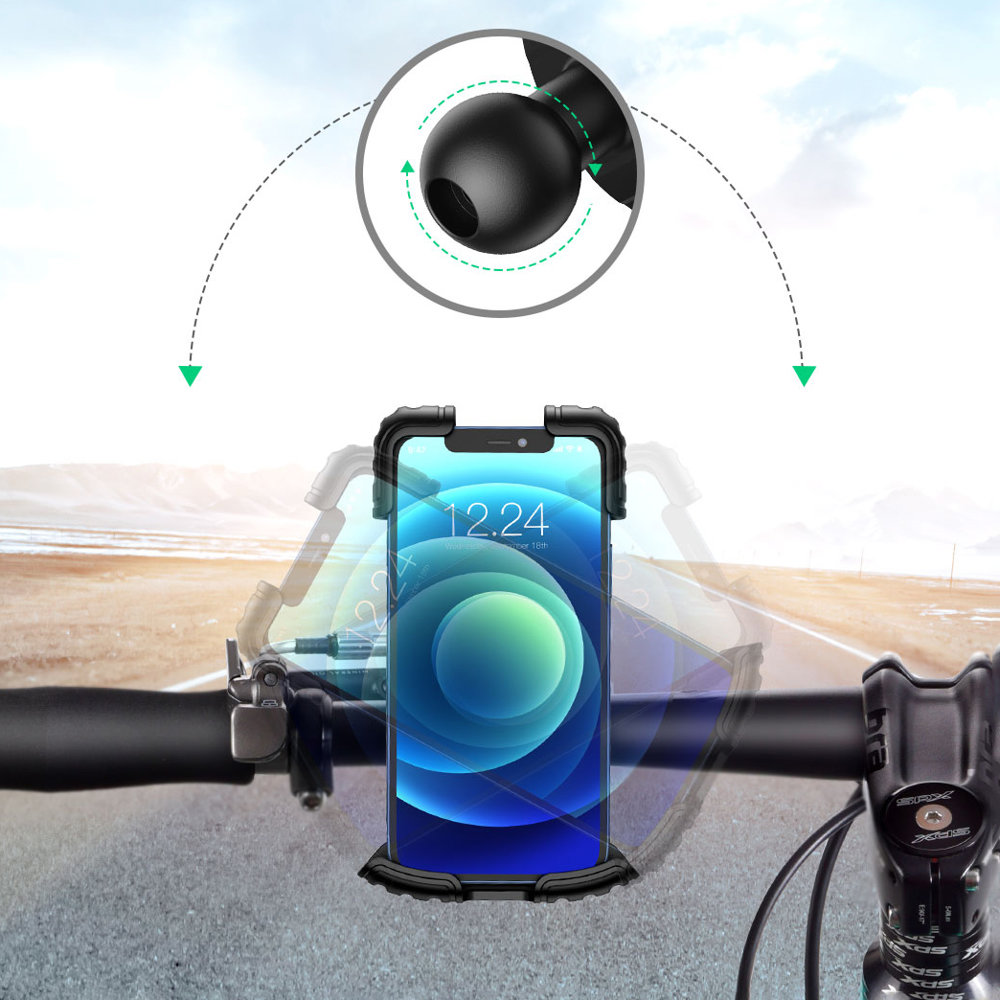 Uchwyt rowerowy na kierownic Ugreen LP494 czarny Xiaomi Poco X5 Pro 5G / 4