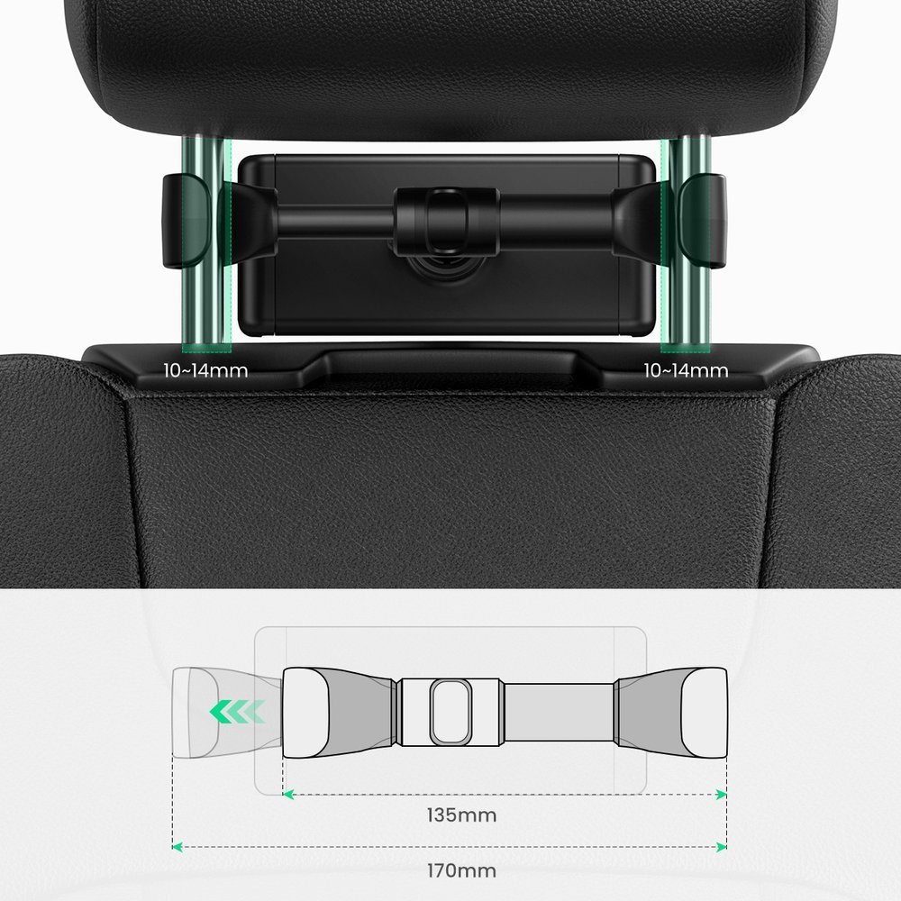 Uchwyt samochodowy Ugreen do telefonu na zagwek LP362 czarny Vivo X90 Pro / 5