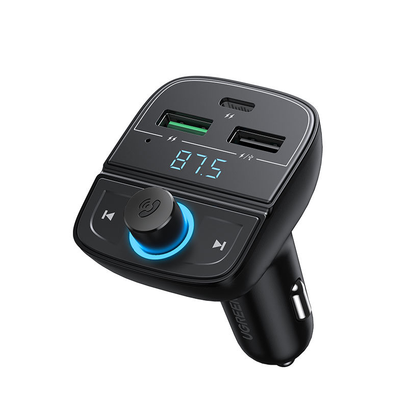 adowarka samochodowa Ugreen Transmiter FM Bluetooth 5.04,8 A CD229 czarny Vivo X51 5G