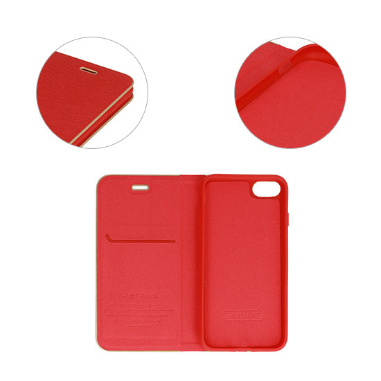 Pokrowiec etui Portfelowe z ramk Vennus Book czerwone Xiaomi Redmi Note 12 5G / 3