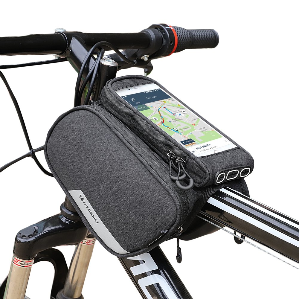 Uchwyt rowerowy Wozinsky WBB7BK Torba na ram + odczepiane etui na telefon do 6,5 cala Xiaomi Mi 10T / 2