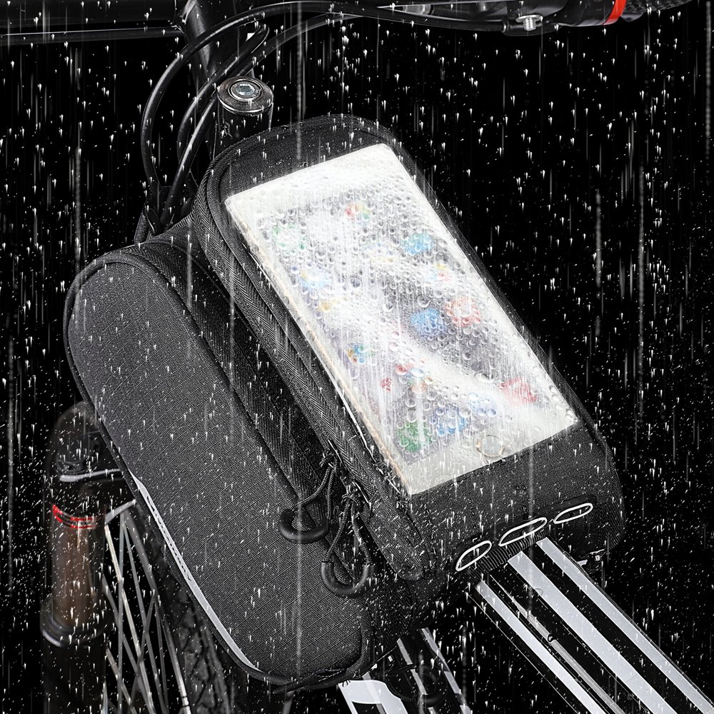 Uchwyt rowerowy Wozinsky WBB7BK Torba na ram + odczepiane etui na telefon do 6,5 cala Xiaomi Mi 10T / 5
