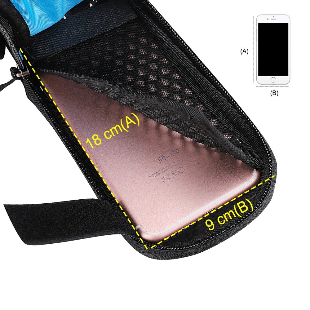 Uchwyt rowerowy Wozinsky WBB7BK Torba na ram + odczepiane etui na telefon do 6,5 cala Microsoft Lumia 640 Dual SIM / 7