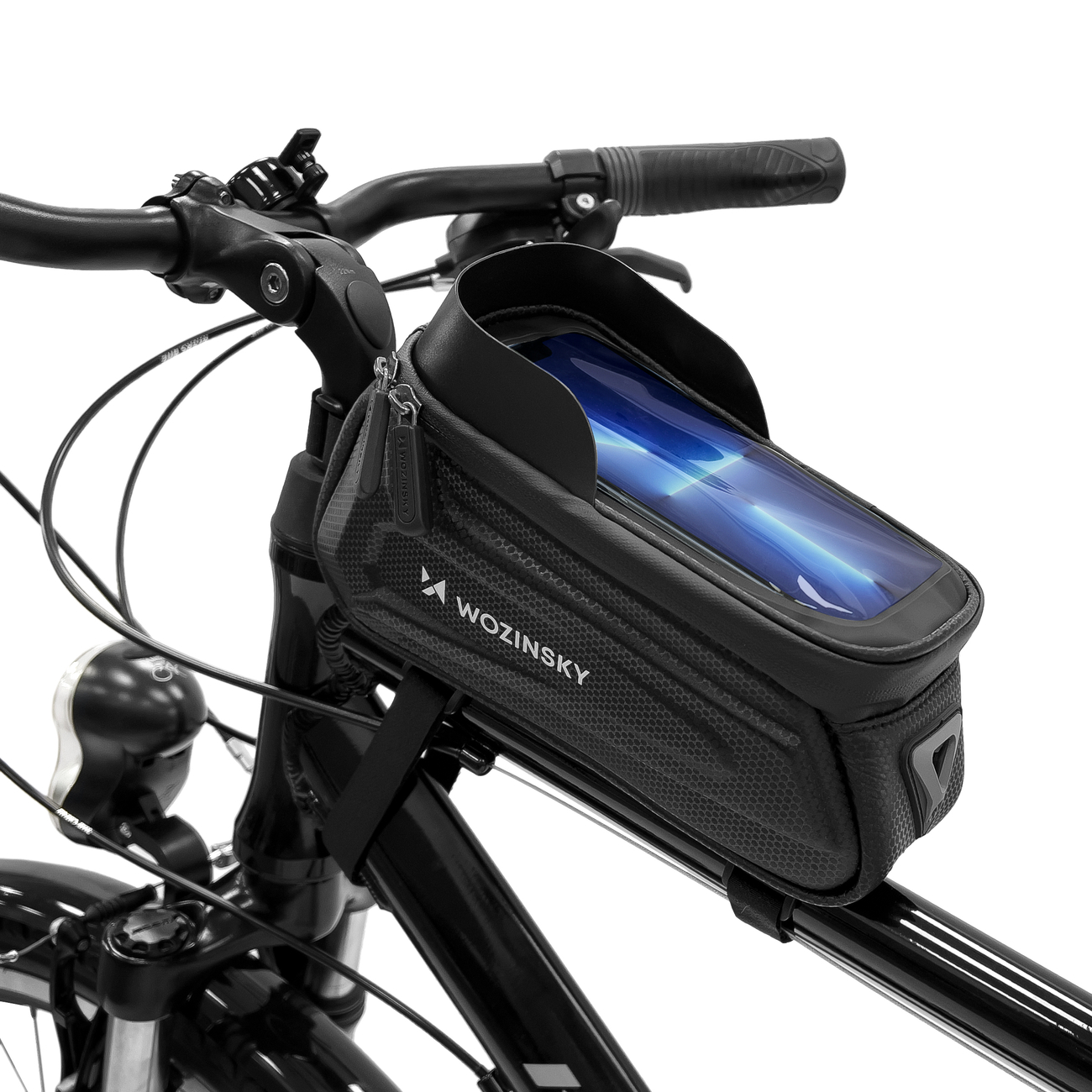 Uchwyt rowerowy Wozinsky wodoodporna torba rowerowa na ram 1,7l WBB28BK czarna Vivo Xplay 6