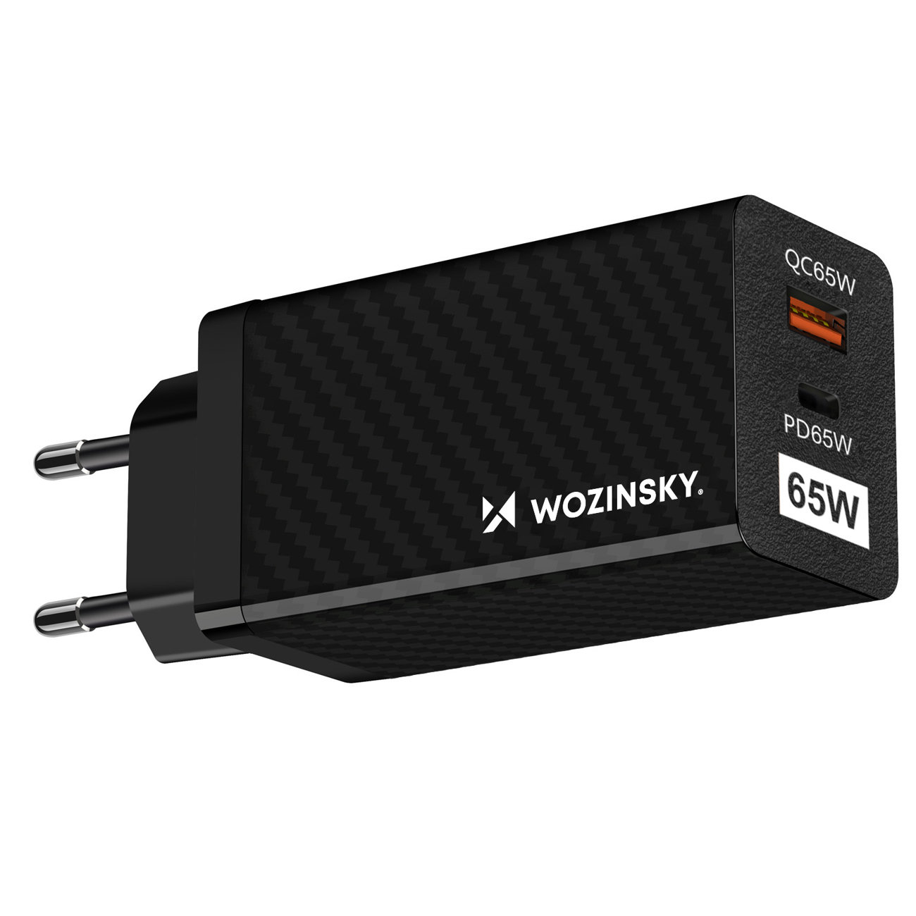 adowarka sieciowa Wozinsky GaN 65W z portami USB i Typ-C WWCG01 czarna Xiaomi Poco M4 5G