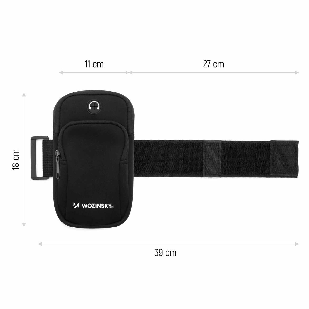 Pokrowiec Wozinsky opaska do biegania WABGR1 czarna myPhone Hammer Blade 5G / 3