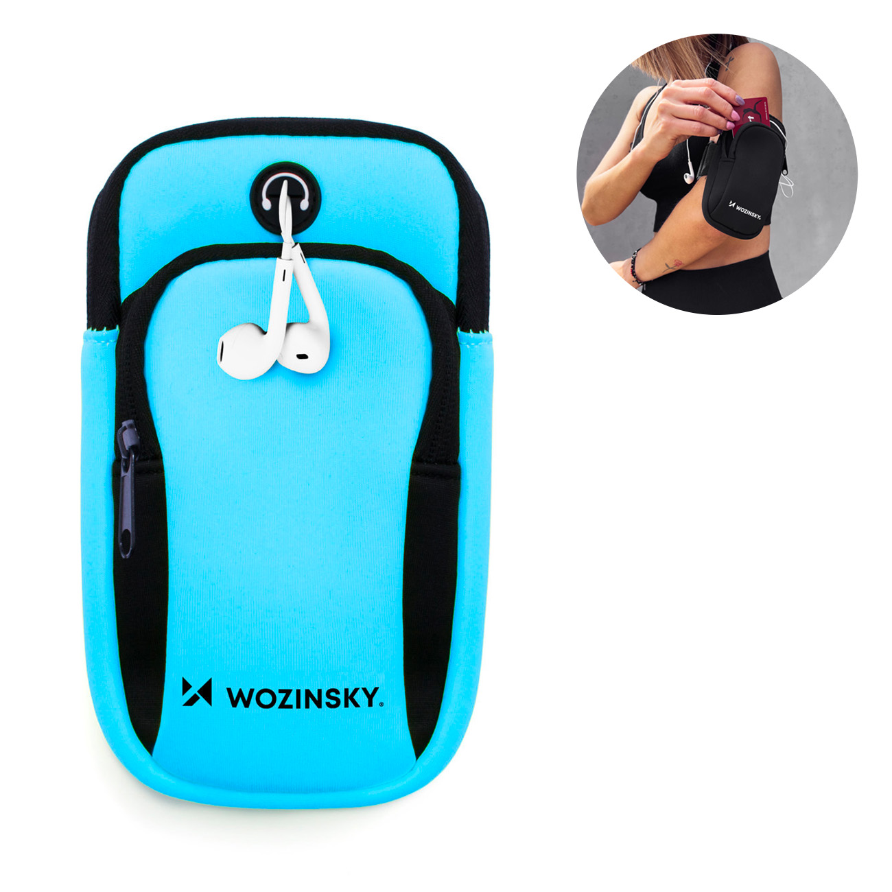 Pokrowiec Wozinsky opaska do biegania WABGR1 niebieska Xiaomi Redmi 9