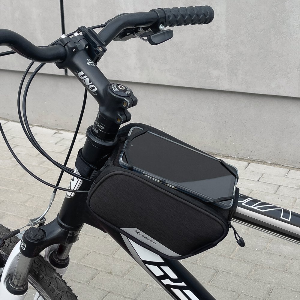 Uchwyt rowerowy Wozinsky sakwa rowerowa na ram 1.5L WBB14BK czarny LG G Pro Lite Dual D686