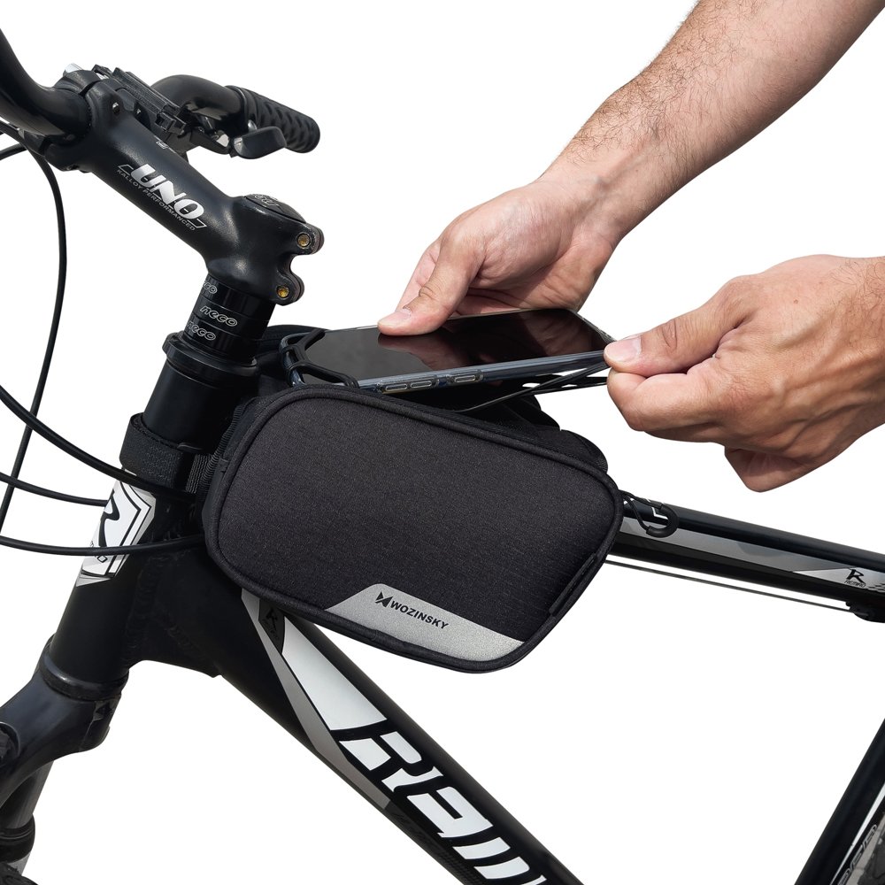 Uchwyt rowerowy Wozinsky sakwa rowerowa na ram 1.5L WBB14BK czarny APPLE iPhone 13 / 6