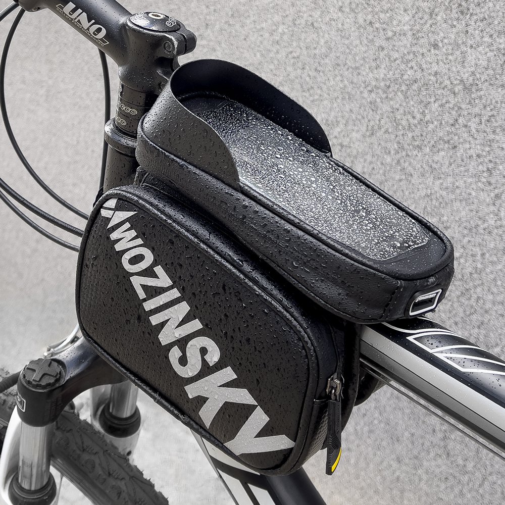 Uchwyt rowerowy Wozinsky sakwa rowerowa na ram WBB21BK czarny Lenovo Moto X Style / 7