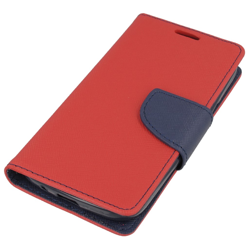 Pokrowiec etui z klapk na magnes Fancy Case czerwono-granatowe Xiaomi Mi 5s