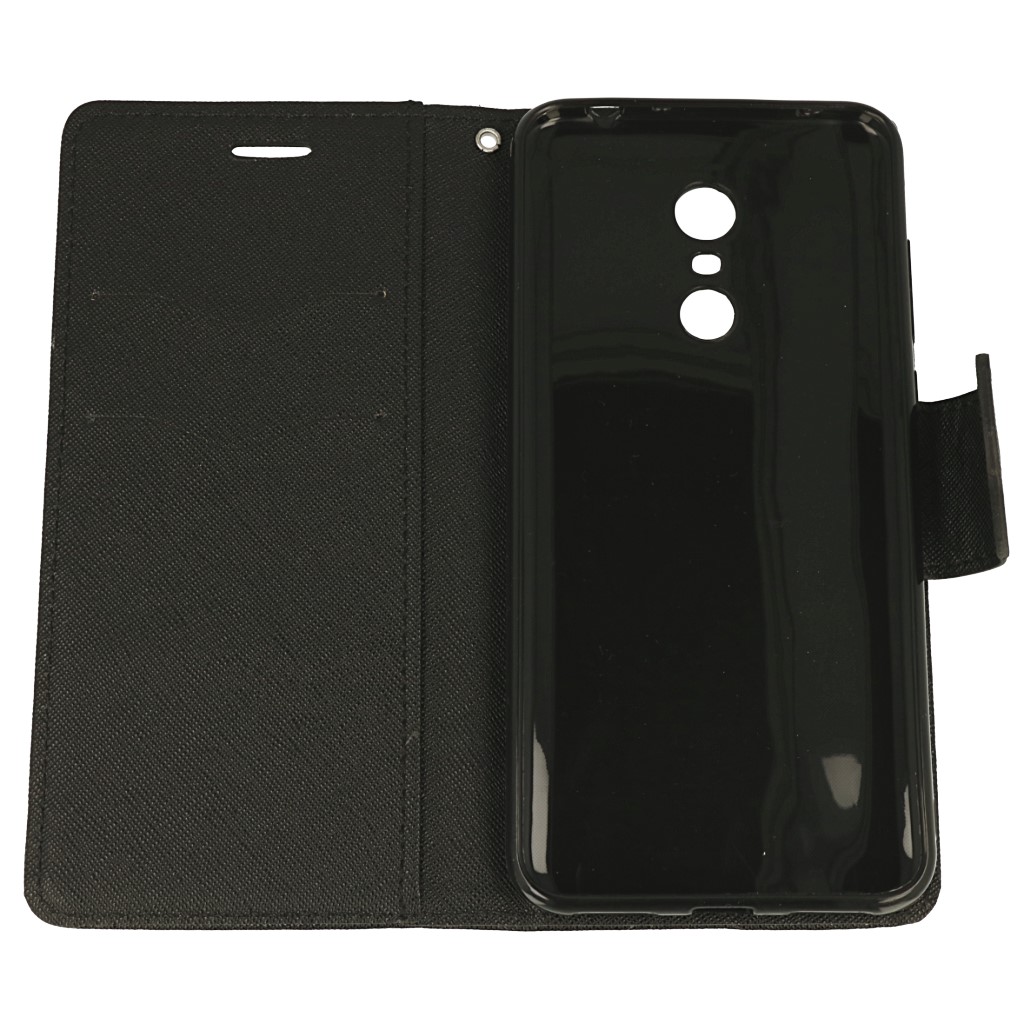 Pokrowiec etui z klapk na magnes Fancy Case czarne Xiaomi Redmi 5 / 2
