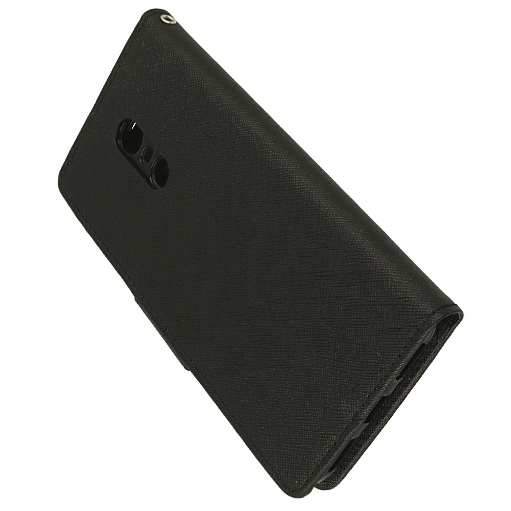 Pokrowiec etui z klapk na magnes Fancy Case czarne Xiaomi Redmi 5 / 5