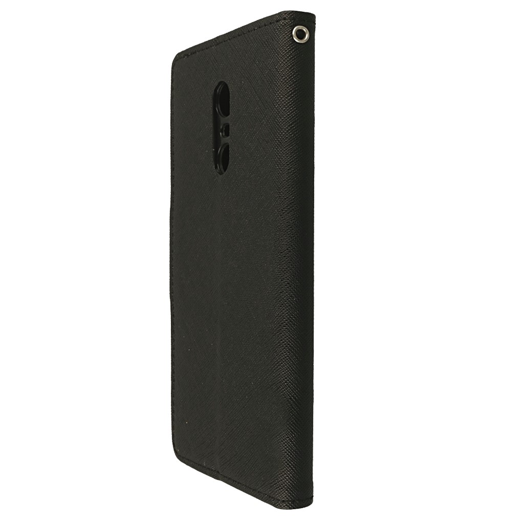 Pokrowiec etui z klapk na magnes Fancy Case czarne Xiaomi Redmi 5 / 8