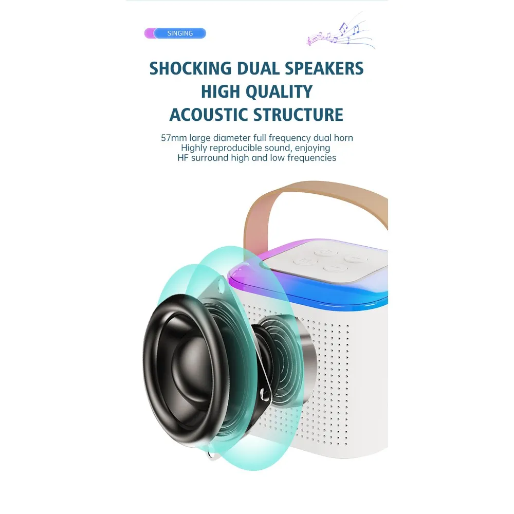 Mikrofon Zestaw karaoke LED Bluetooth Y1 biay Oppo A60 / 5