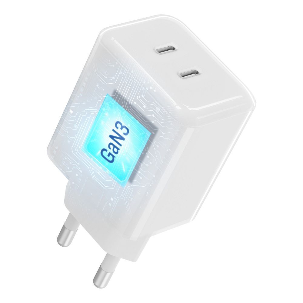 Ładowarka sieciowa Forcell VT-60 F-Energy AVS 60W GaN III Crystal Color 2xUSB-C + kabel 1 m biała SAMSUNG Galaxy M15 5G / 2 Ładowarka sieciowa Forcell VT-60 F-Energy AVS 60W GaN III Crystal Color 2xUSB-C + kabel 1 m biała SAMSUNG Galaxy M15 5G / 2