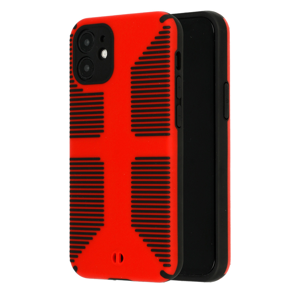 Pokrowiec etui pancerne Grip Case czerwone APPLE iPhone 12 Mini