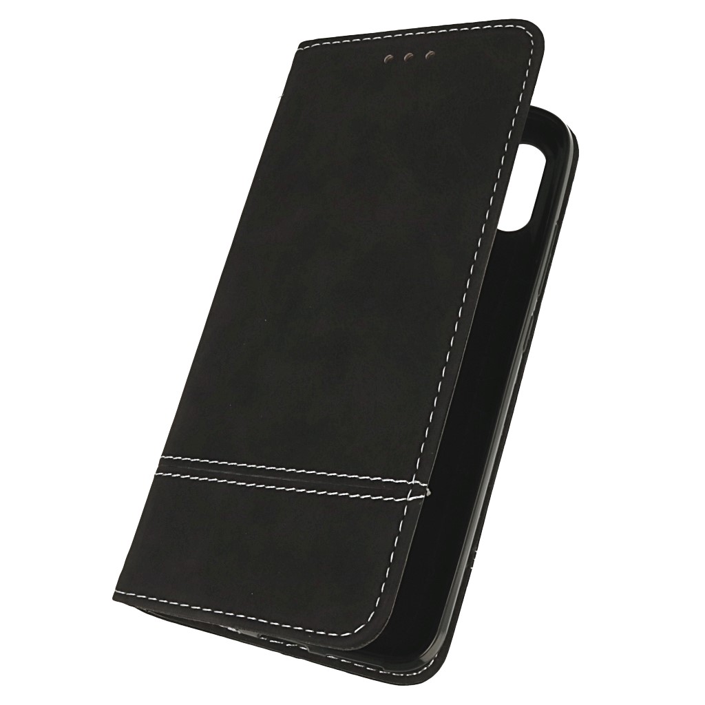 Pokrowiec etui z kieszonką na karty Suede Book czarne APPLE iPhone 12 Pro Pokrowiec etui z kieszonką na karty Suede Book czarne APPLE iPhone 12 Pro