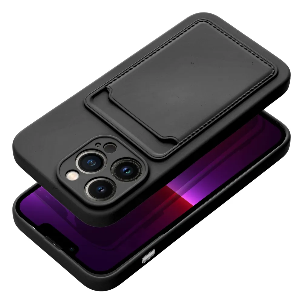 Pokrowiec etui silikonowe Card Case czarne APPLE iPhone 13 Pro Max