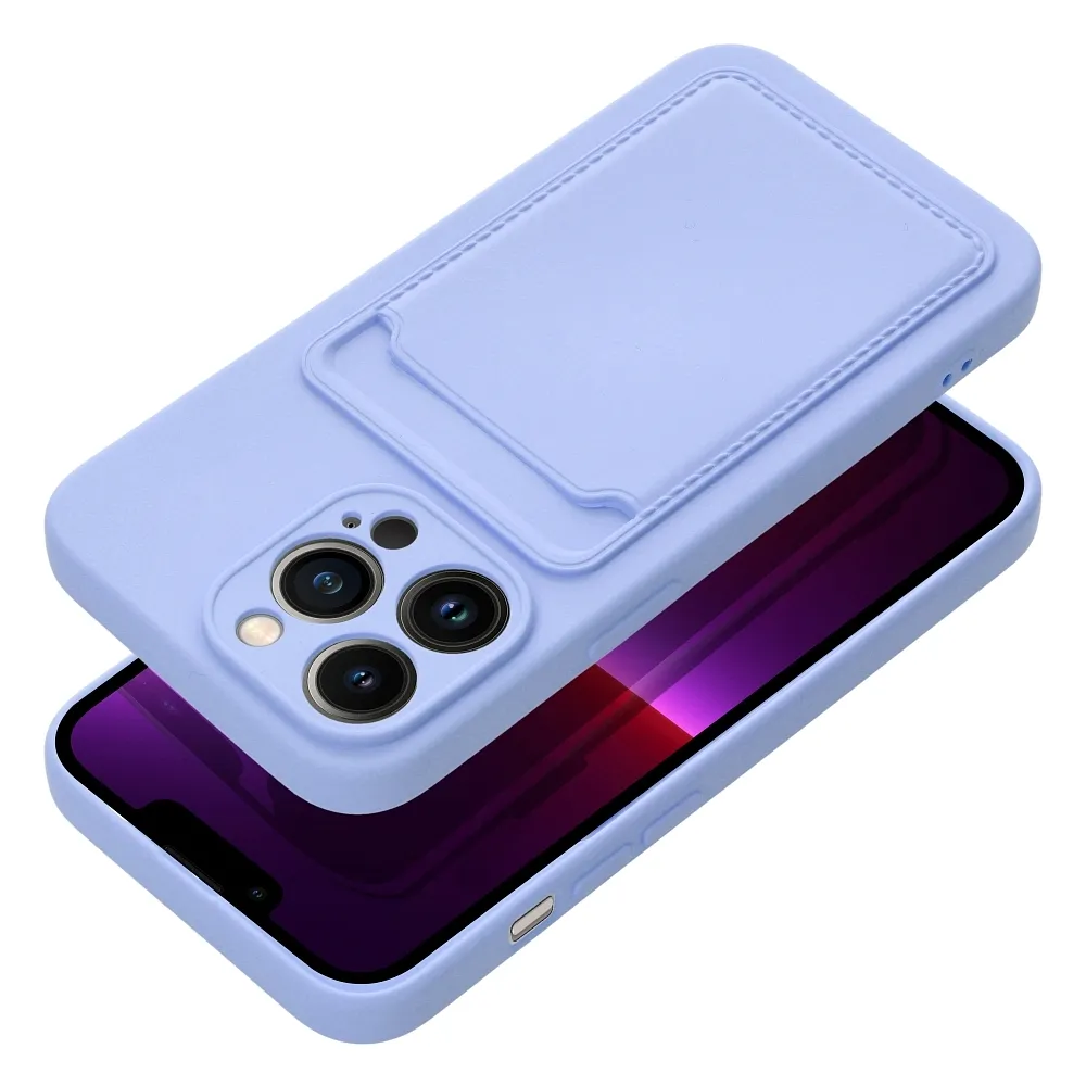 Pokrowiec etui silikonowe Card Case fioletowe APPLE iPhone 13 Pro Max