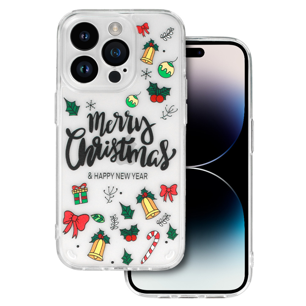 Pokrowiec etui witeczne Christmas Case wzr 3 Clear APPLE iPhone 14