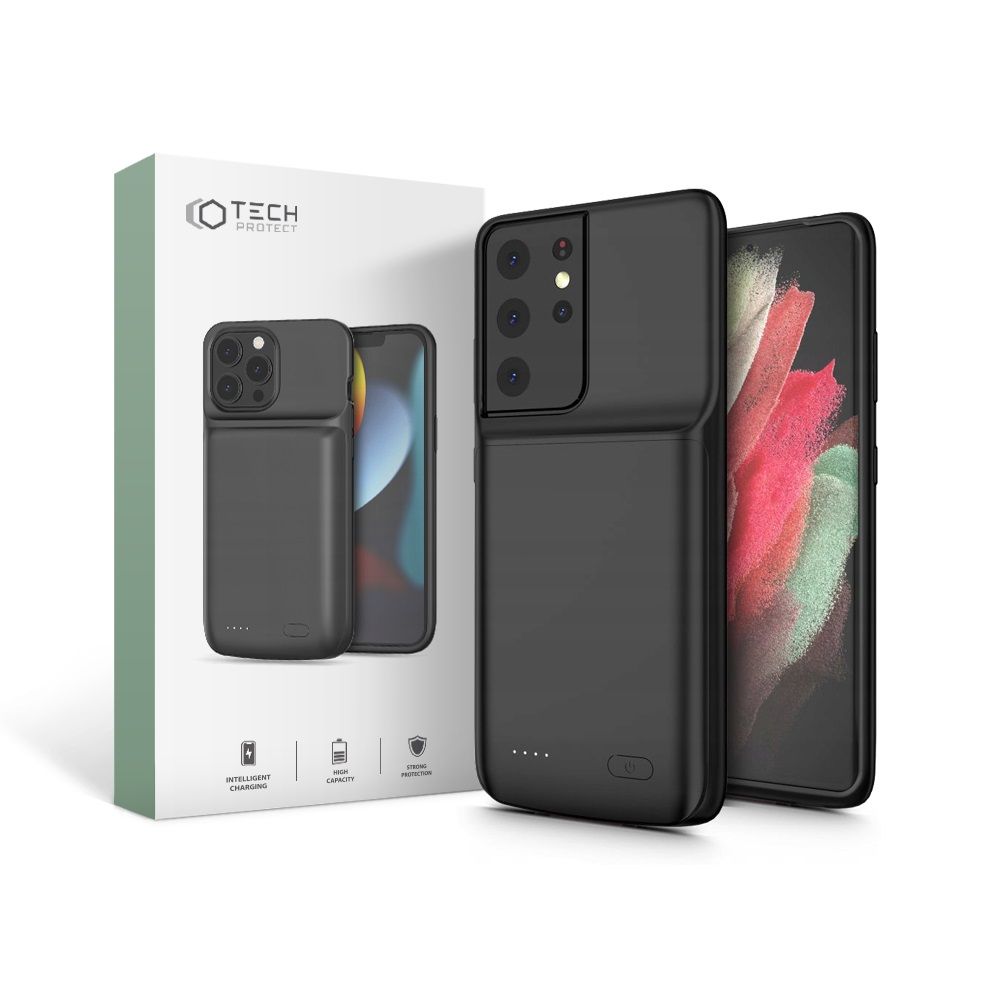 Pokrowiec etui pancerne Tech-Protect Powercase z bateri� 5000mAh czarny APPLE iPhone 14 Pro Max