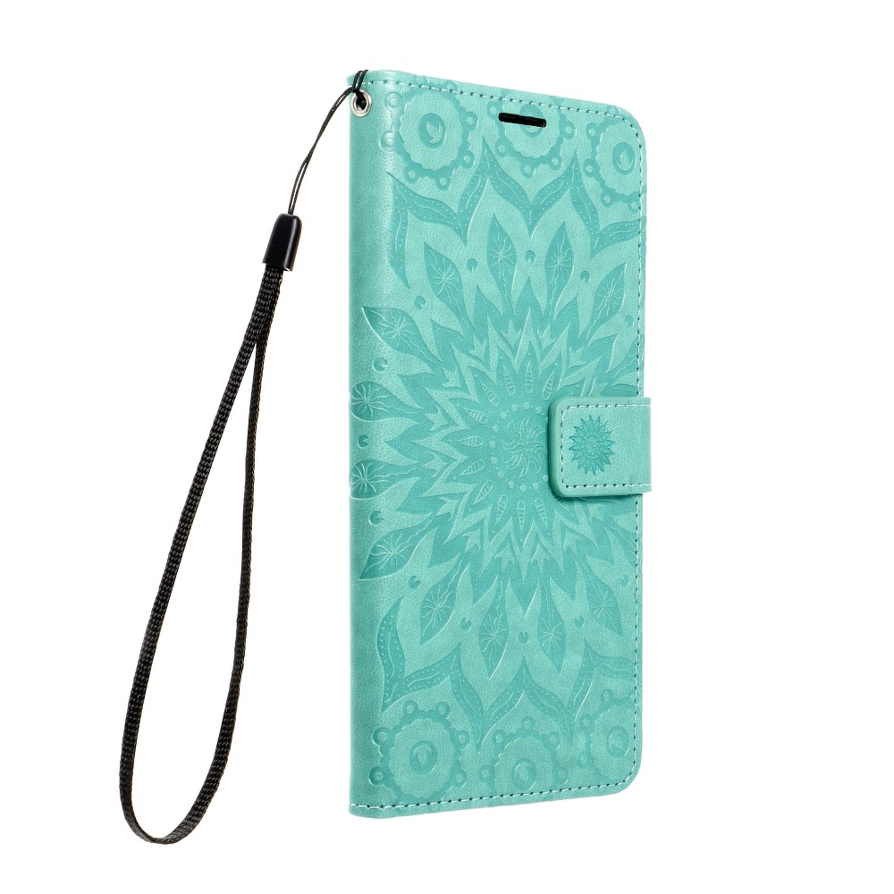 Pokrowiec etui portfelowe Mezzo z wyt�oczeniem Mandala zielone APPLE iPhone 15