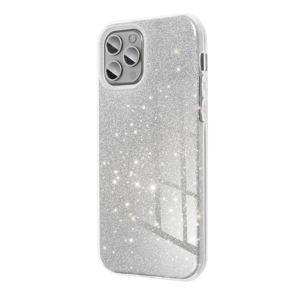 Pokrowiec etui z brokatem Shining srebrne APPLE iPhone 15