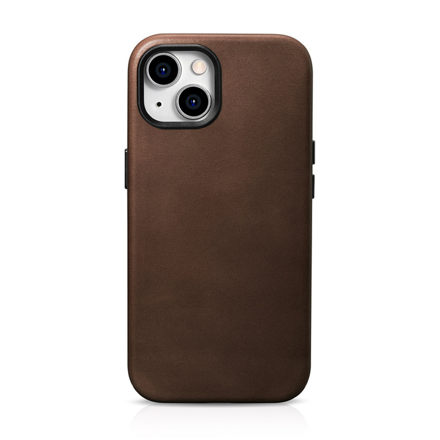 Pokrowiec etui skrzane iCarer Oil Wax Premium Leather Case brzowe APPLE iPhone 15 Plus