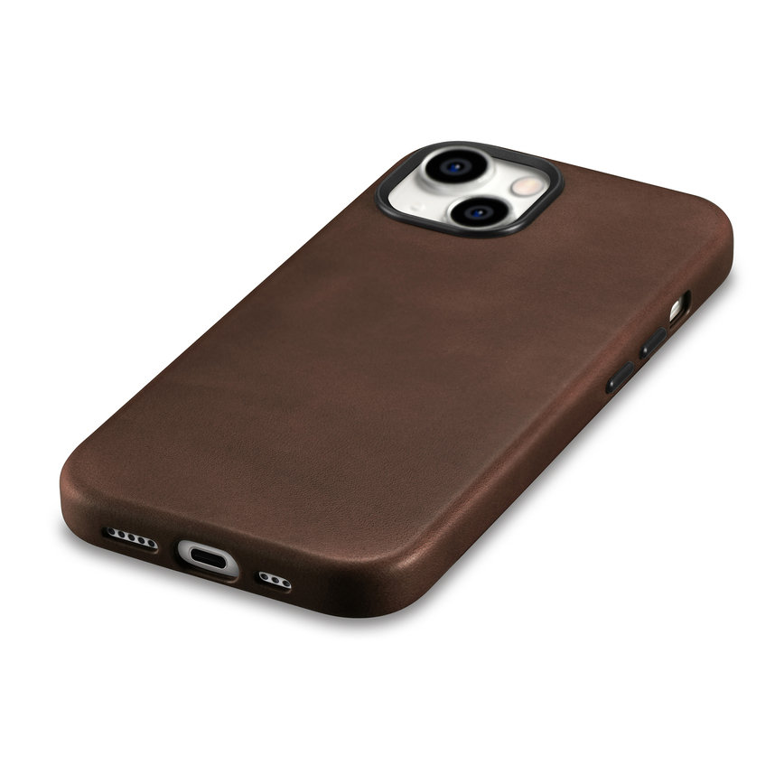 Pokrowiec etui skrzane iCarer Oil Wax Premium Leather Case brzowe APPLE iPhone 15 Plus / 5