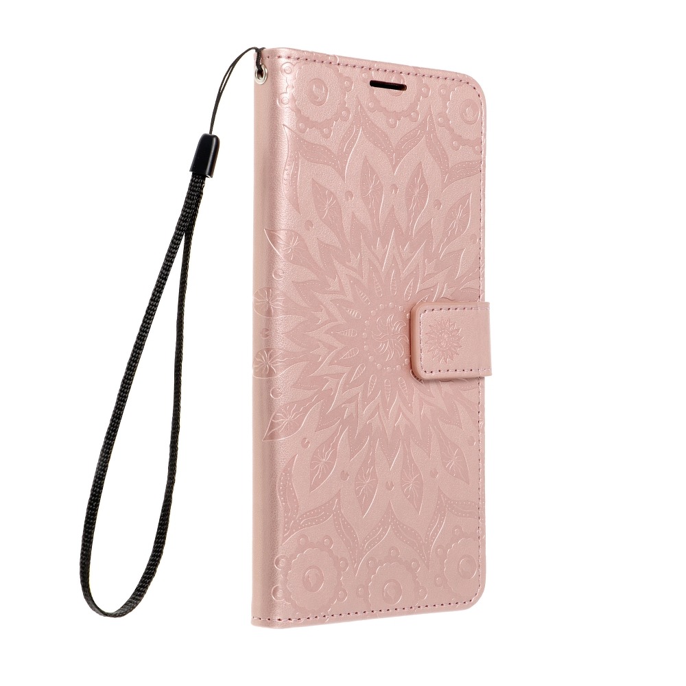Pokrowiec etui portfelowe Mezzo z wyt�oczeniem Mandala z�oty-r� APPLE iPhone 15 Pro