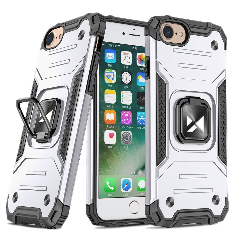 Pokrowiec etui pancerne Wozinsky Ring Armor srebrne APPLE iPhone 15 Pro Max