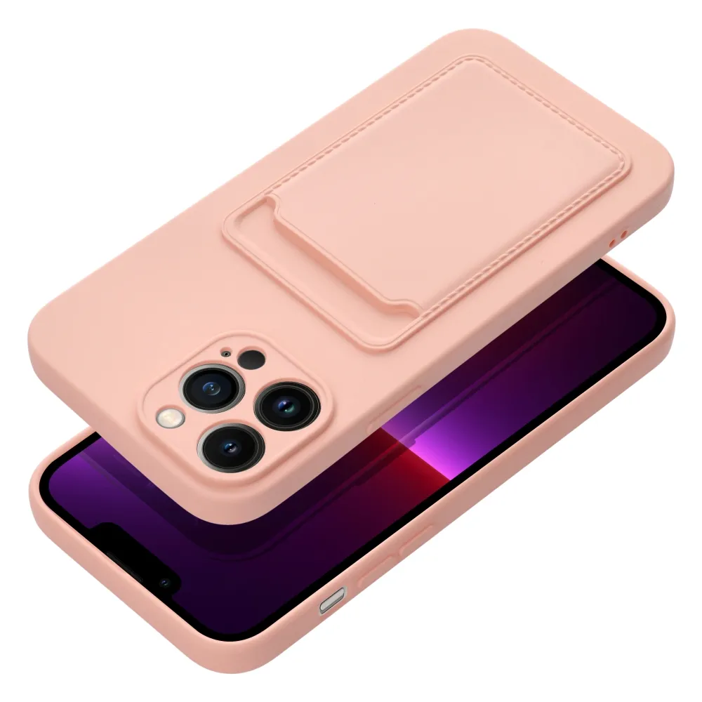 Pokrowiec etui silikonowe Card Case rowe APPLE iPhone 15 Pro Max