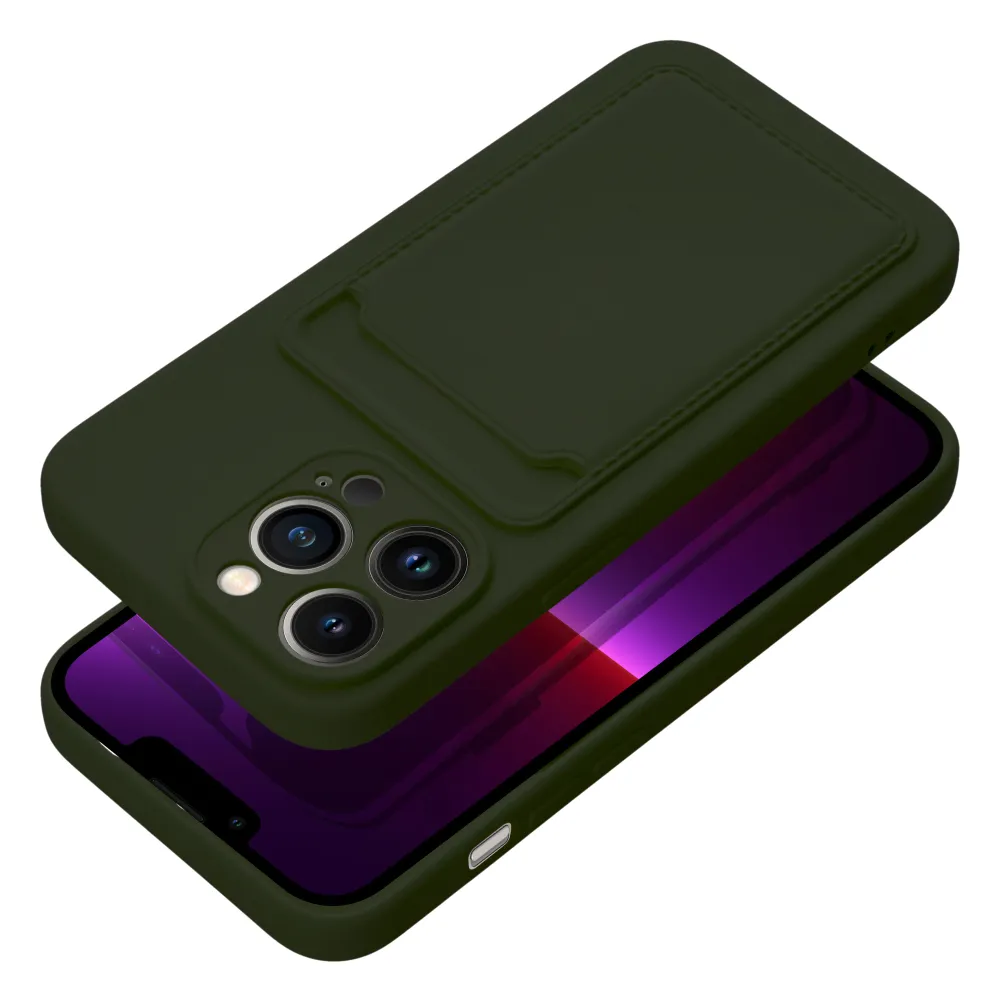 Pokrowiec etui silikonowe Card Case zielone APPLE iPhone 15 Pro Max
