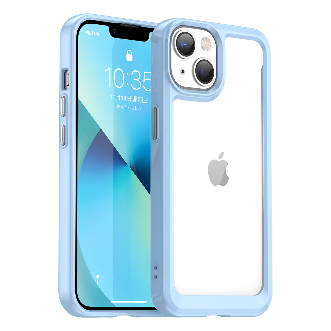 Pokrowiec etui silikonowe pancerne Outer Space Case niebieskie APPLE iPhone 15 Pro Max