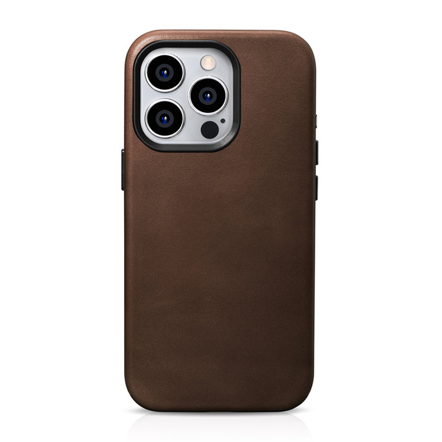 Pokrowiec etui skrzane iCarer Oil Wax Premium Leather Case brzowe APPLE iPhone 15 Pro Max