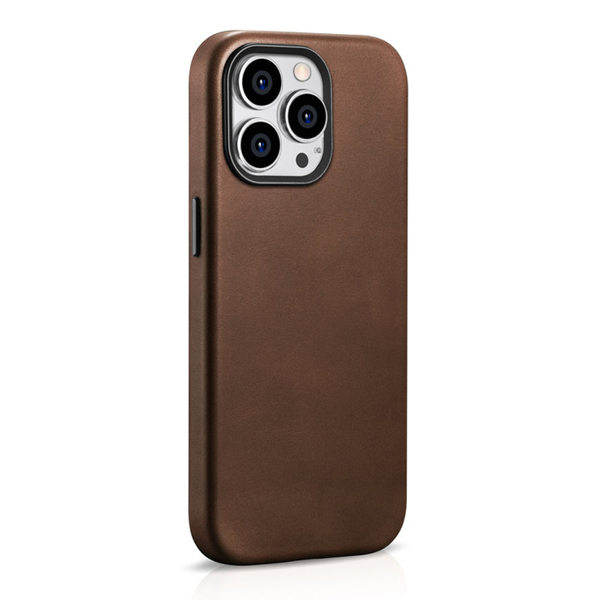 Pokrowiec etui skrzane iCarer Oil Wax Premium Leather Case brzowe APPLE iPhone 15 / 6