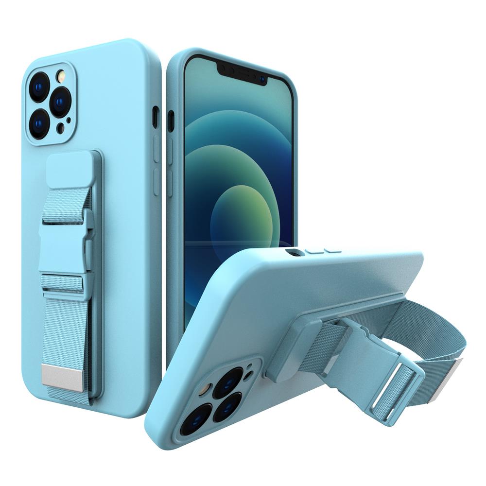 Pokrowiec etui elowe Rope Case ze smycz niebieskie APPLE iPhone SE 2022